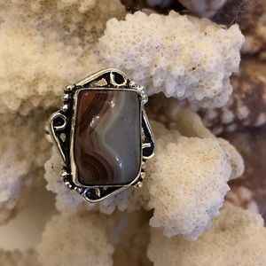 🔥Sterling & agate ring.